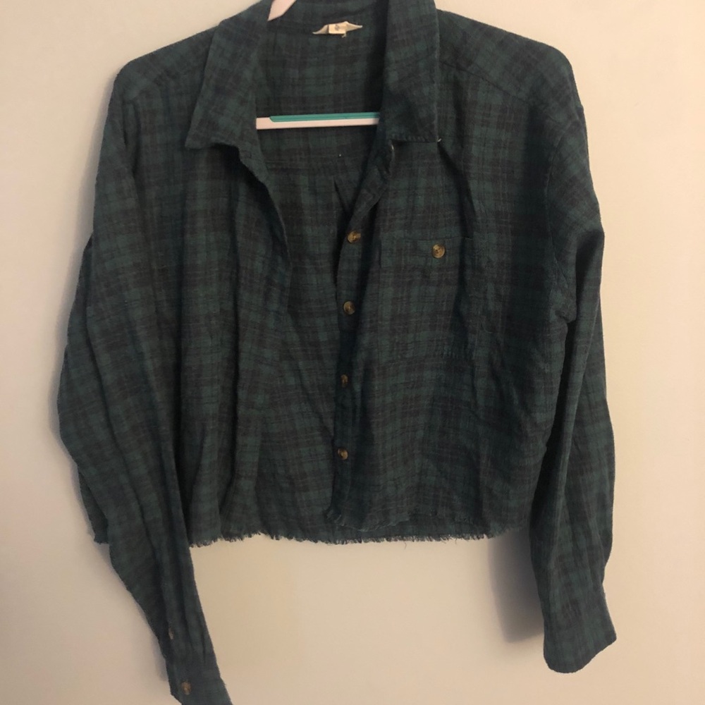 XL Forever 21 Cropped Flannel